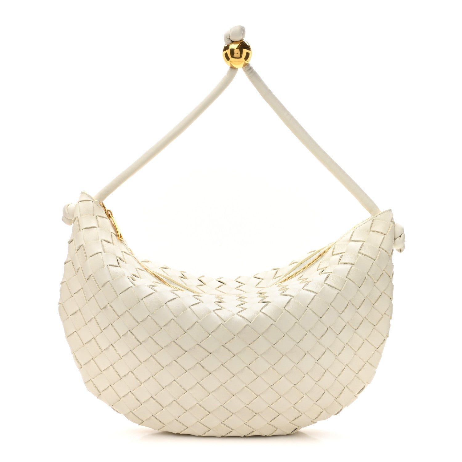 Bottega Veneta Nappa Intrecciato Medium Turn Pouch White