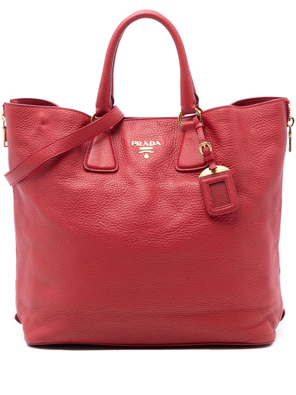 Prada 2021-2026 Vitello Daino Side Zip Shopper Tote satchel
