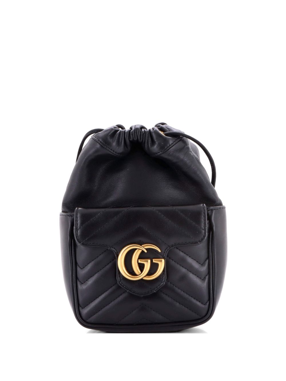 GG Marmont Front Pocket Bucket Bag Matelasse Leather Mini crossbody bag