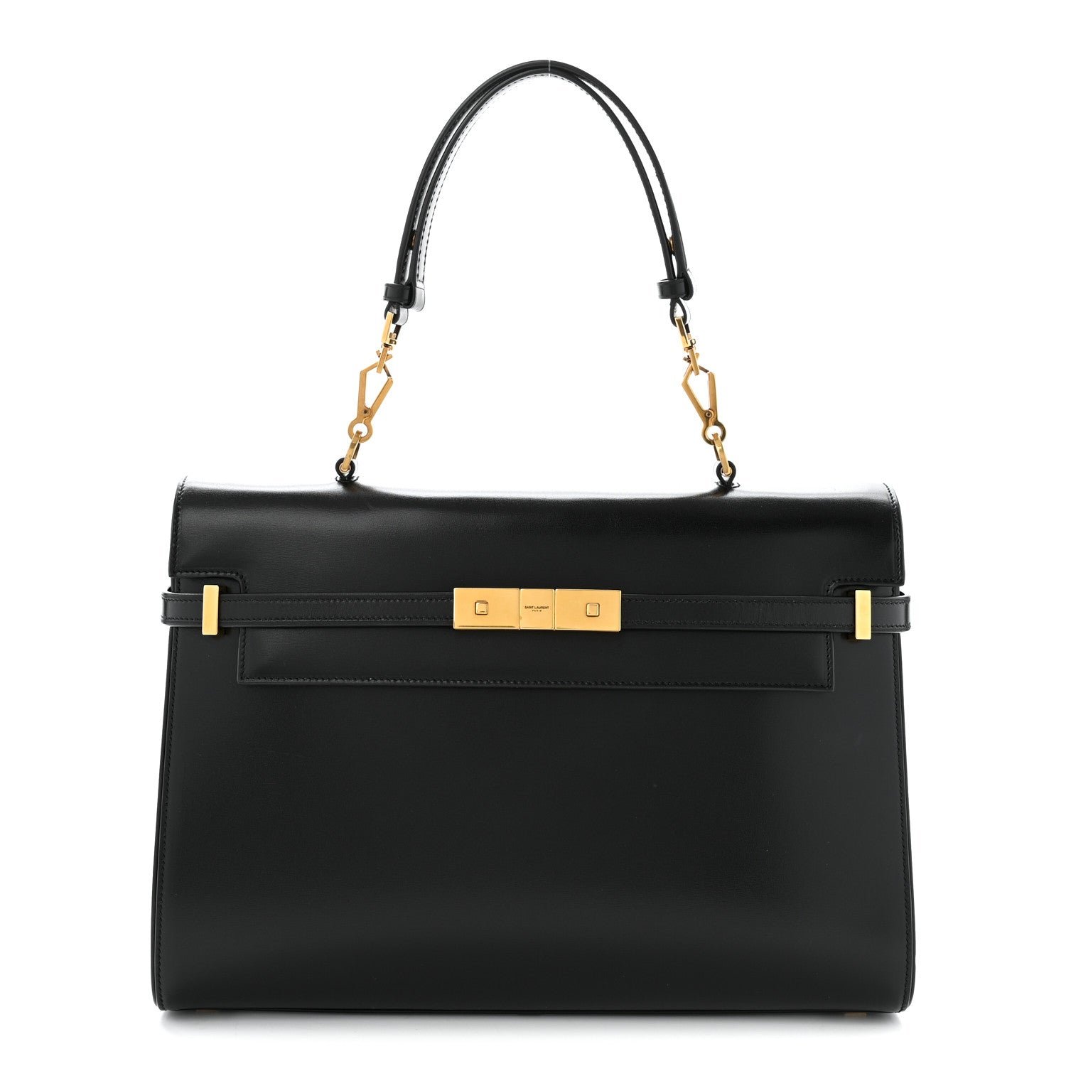 Saint Laurent Smooth Calfskin Manhattan Top Handle Black
