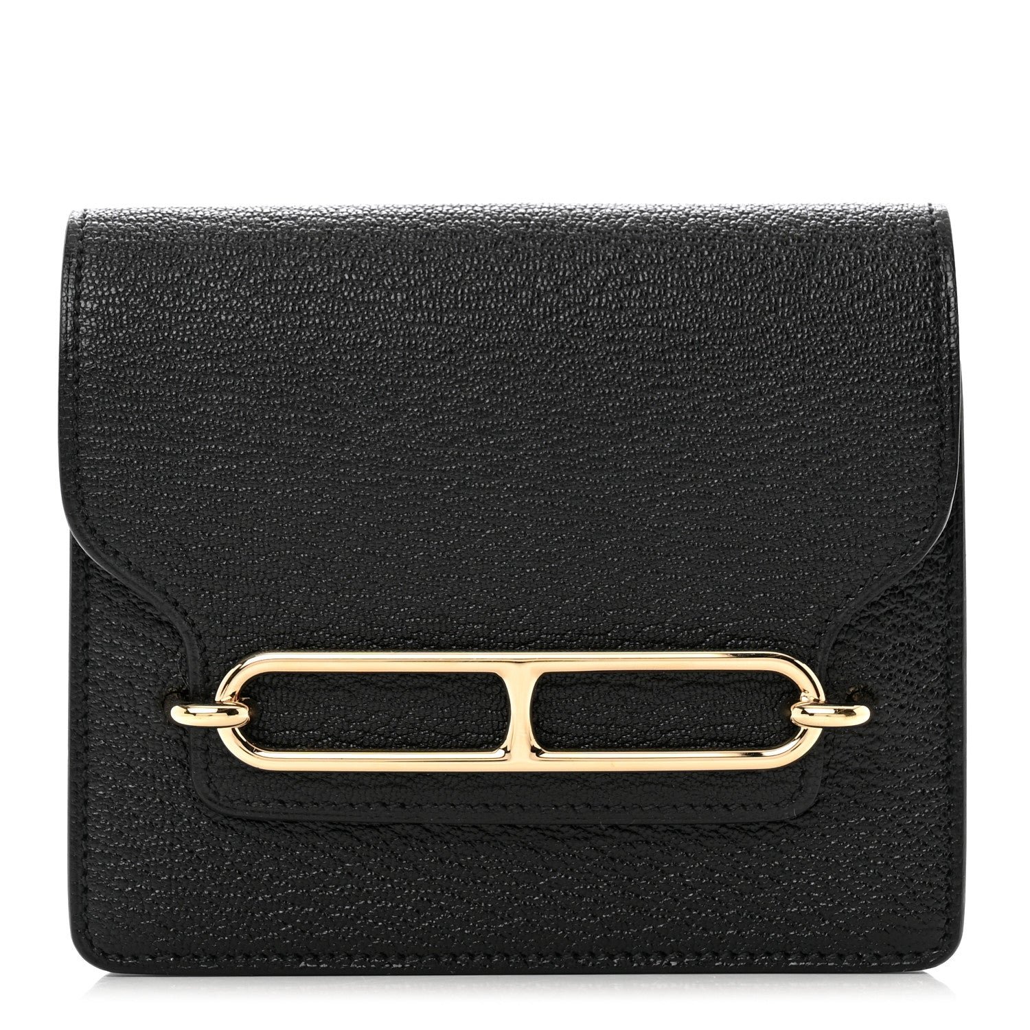 Hermes Chevre Mysore Roulis Slim Wallet Black