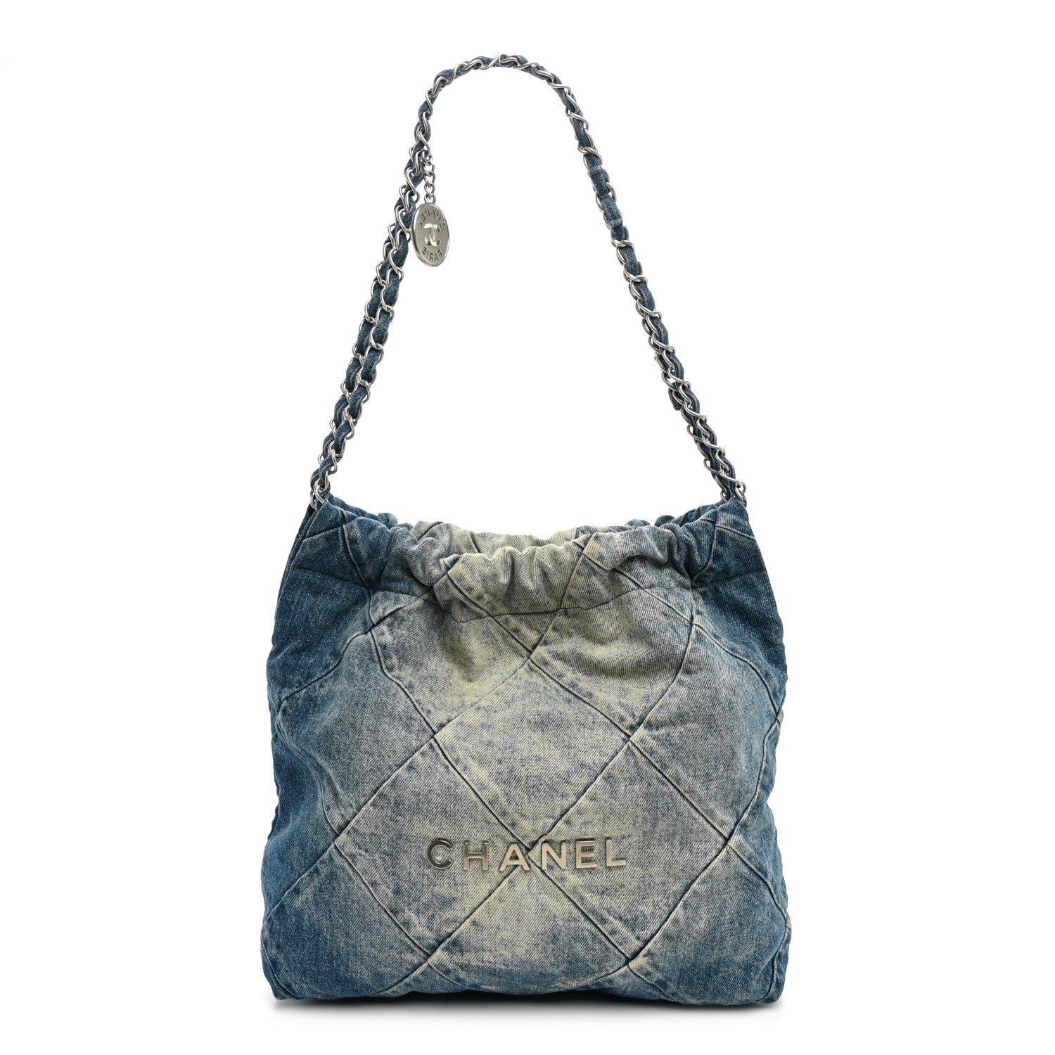 Chanel Denim Quilted Small Chanel 22 Blue