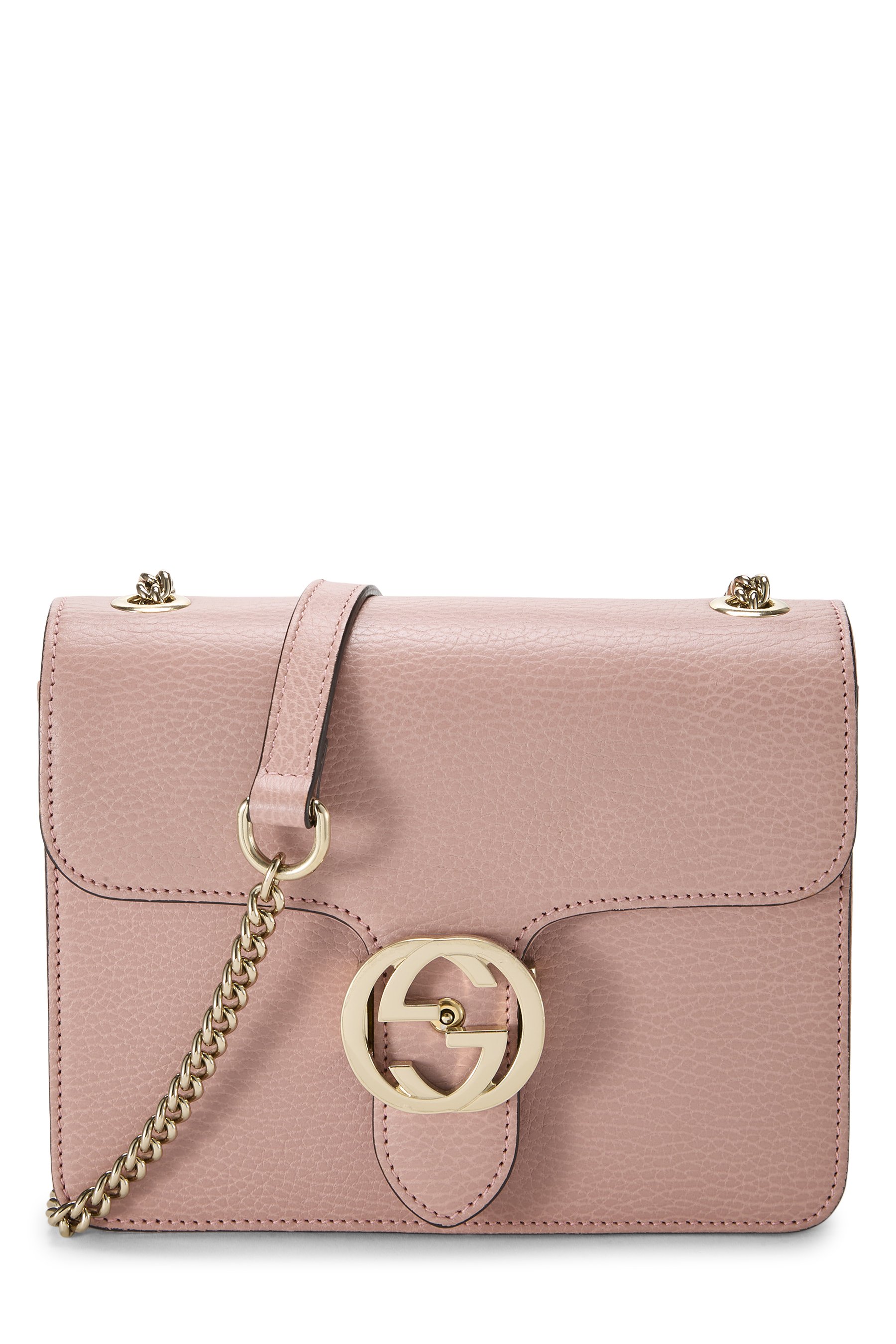 Pink Leather Interlocking Crossbody