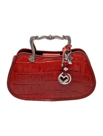 Embossed Leather Top Handle Bag