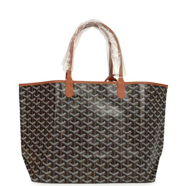 Goyard Goyard Goyardine Black and Brown Saint Louis PM Tote Bag Palladium Hardware