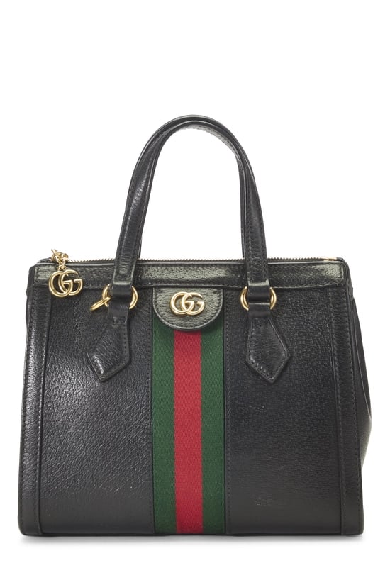 Black Leather Ophidia Tote Small