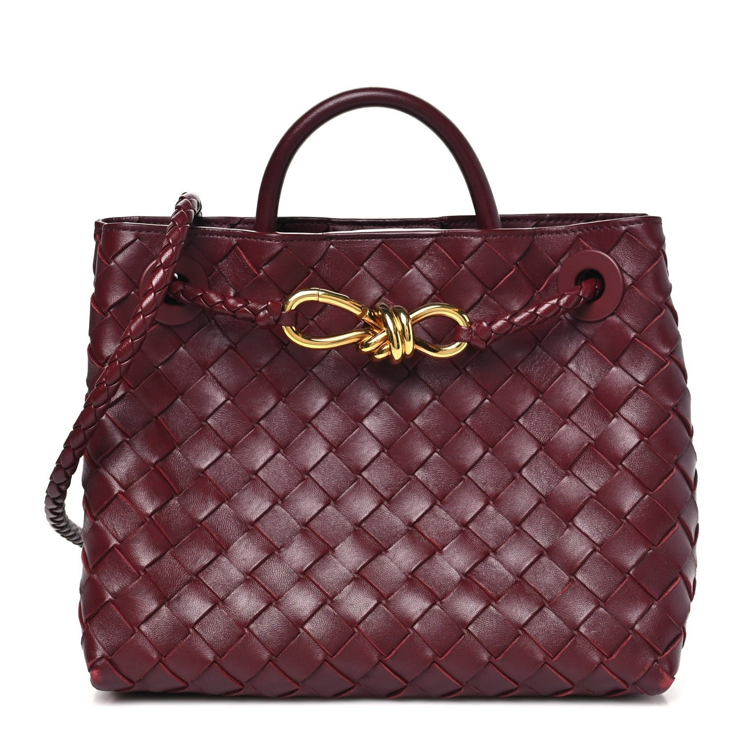 Bottega Veneta Bottega Veneta Nappa Intrecciato Small Andiamo Shoulder Bag Barolo