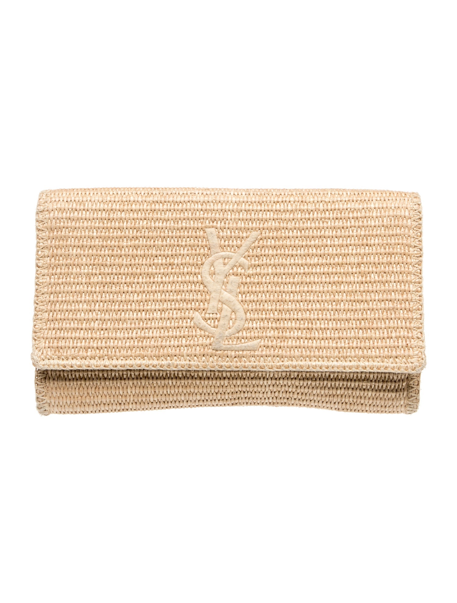 Saint Laurent Straw Clutch