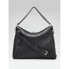 Louis Vuitton Black Monogram Mahina Leather Hand It All MM Bag