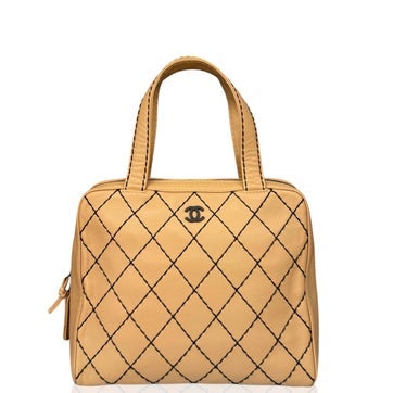 Calfskin Wild Stitch Boston Bag
