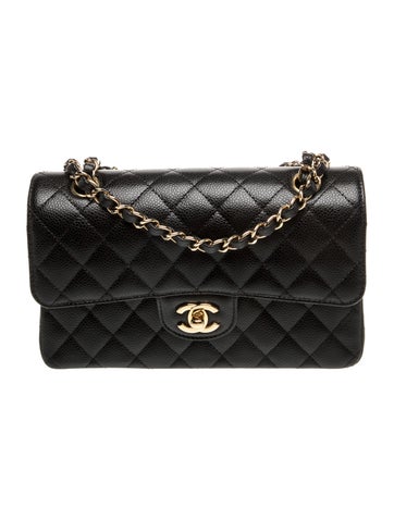 Quilted Caviar Classic Small Double Flap Bag