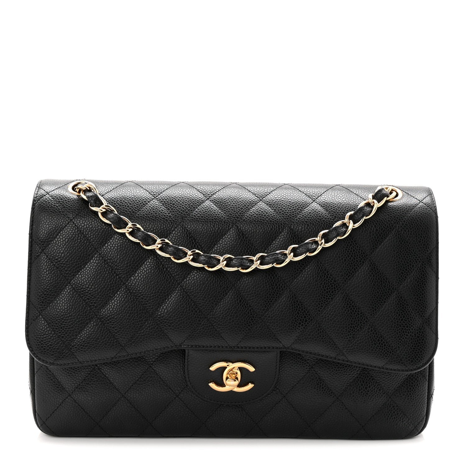 Chanel Caviar Quilted Jumbo Double Flap Black