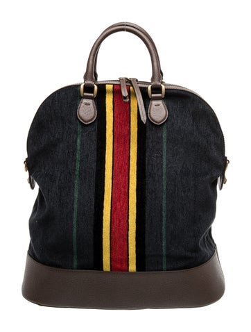 Leather Jacquard Chenille Dome Duffle