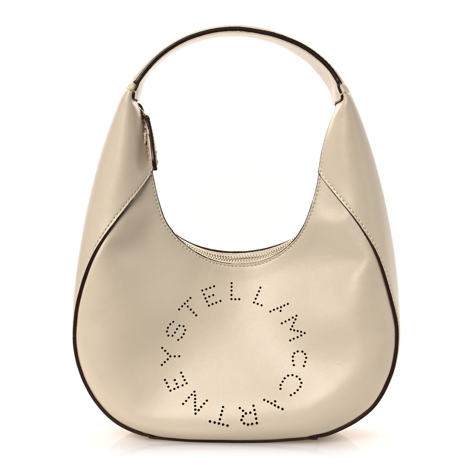 Stella McCartney Stella McCartney Eco Alter Nappa Perforated Logo Small Hobo White