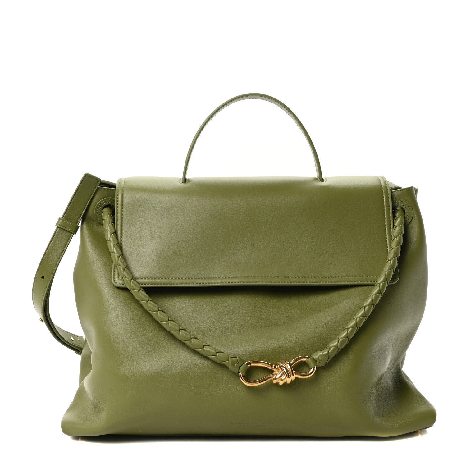 Bottega Veneta Silky Calfskin Large Ciao Ciao Matcha