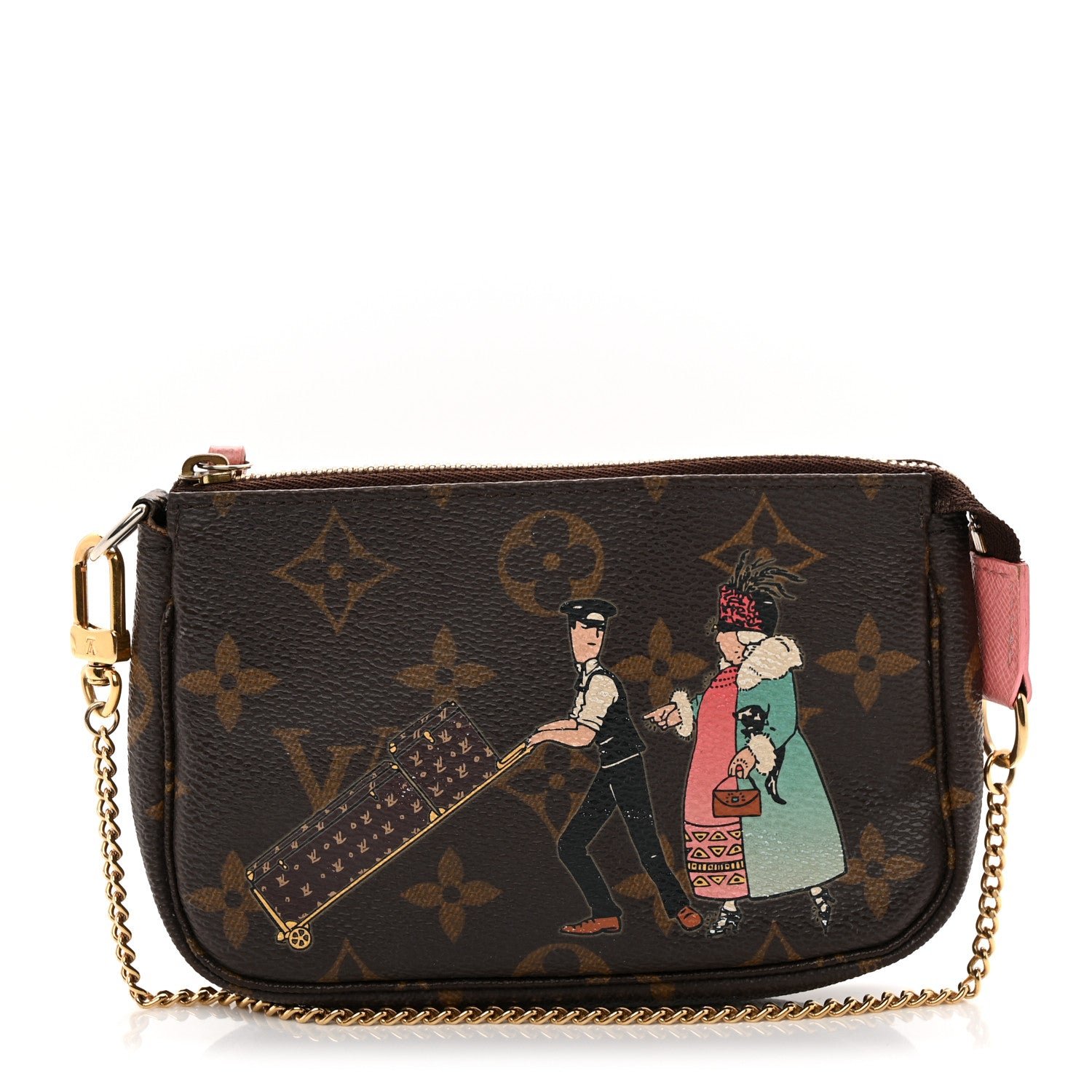 Louis Vuitton Monogram Illustre Mini Pochette Accessories Rose