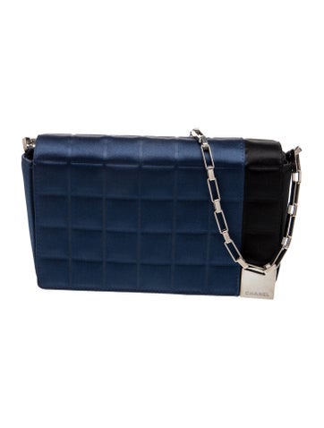 Satin Chocolate Bar Flap Bag