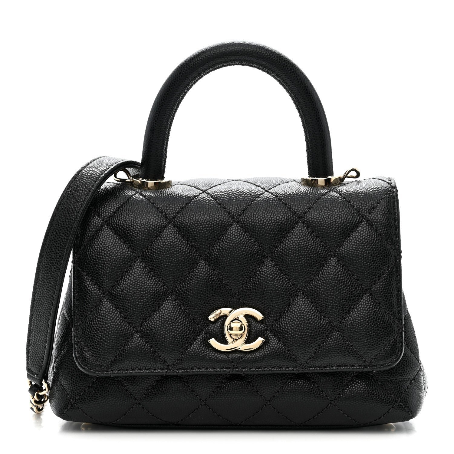 Chanel Caviar Quilted Extra Mini Coco Handle Flap Black