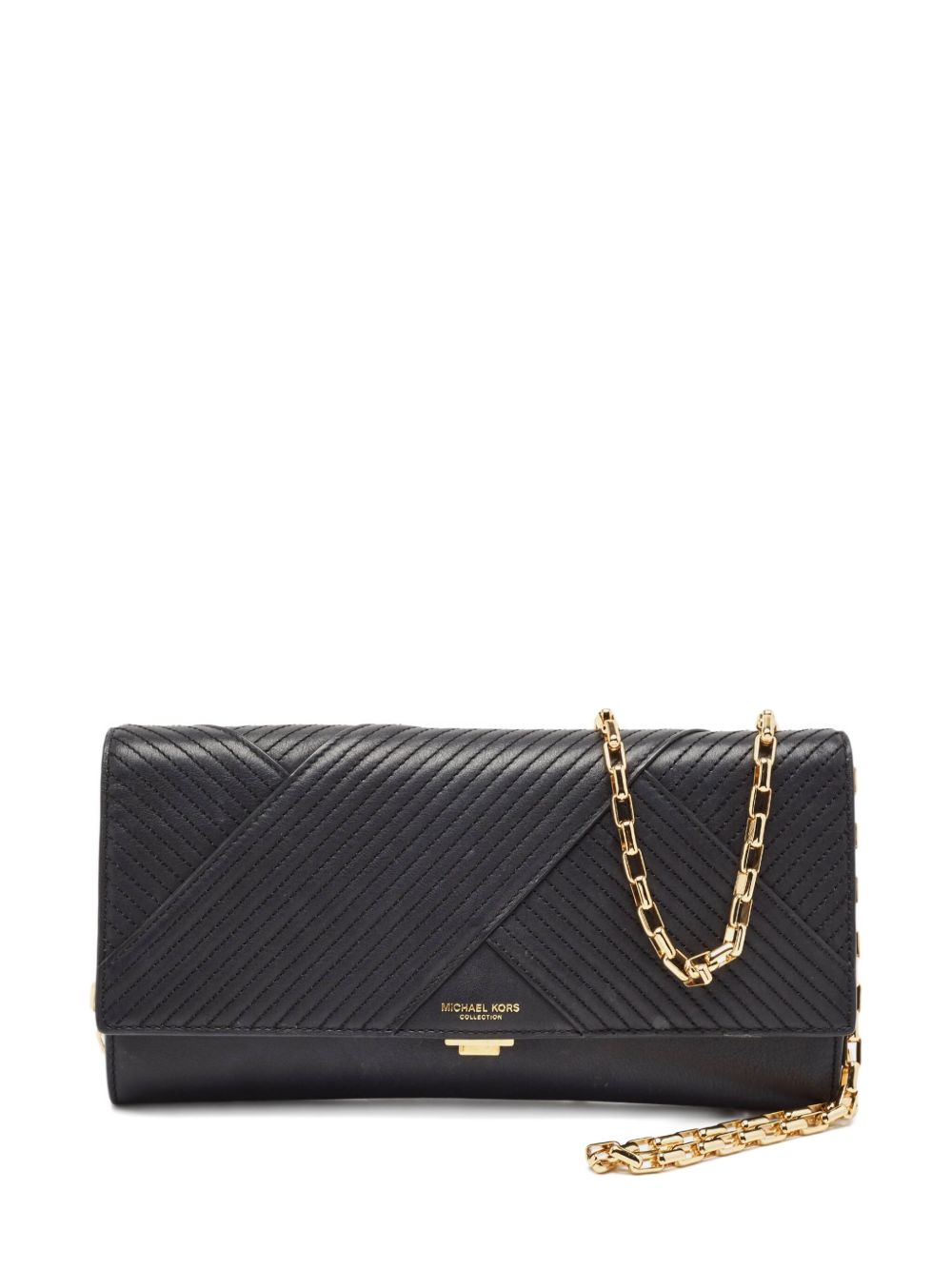 pre-owned quilted leather clutch