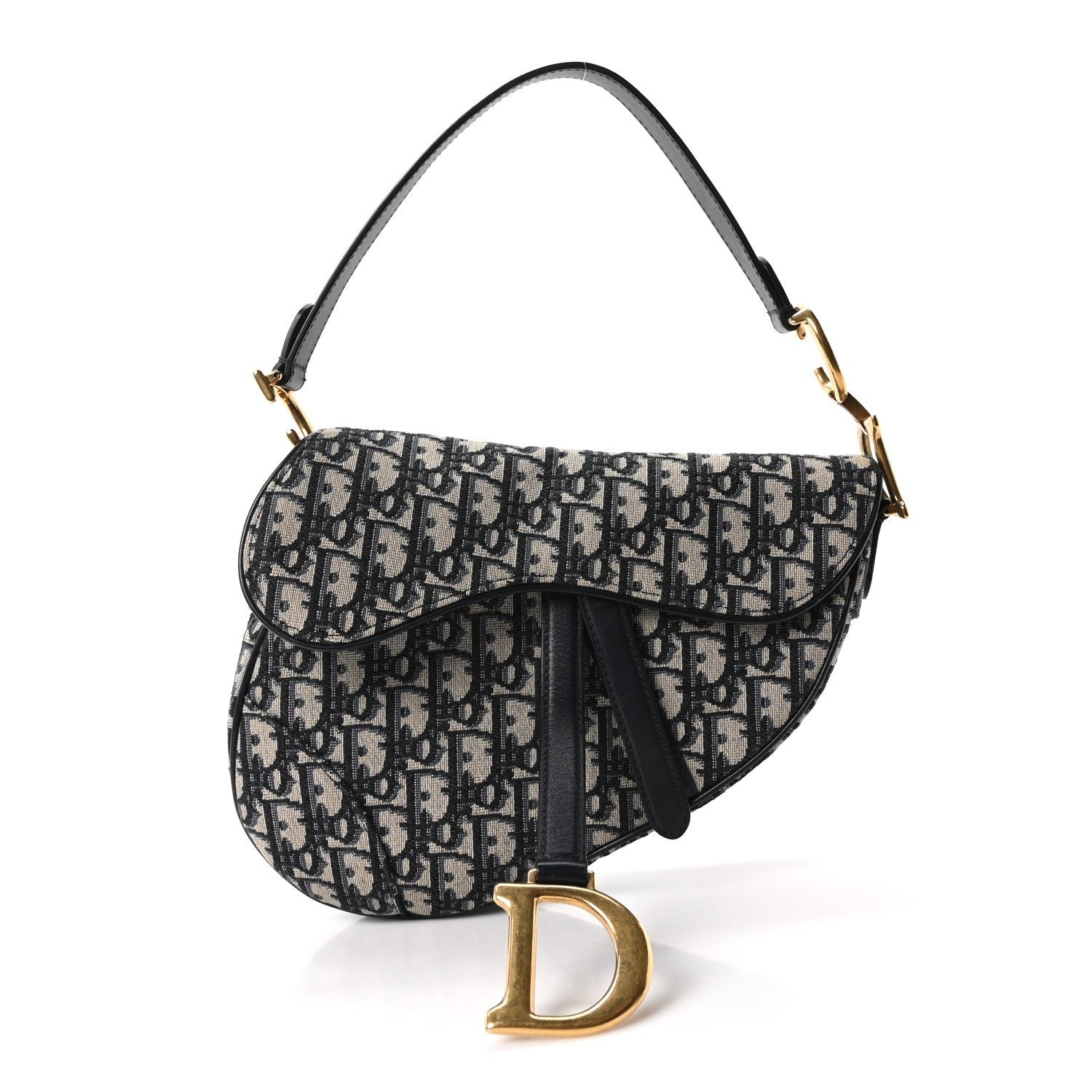 Christian Dior Oblique Saddle Bag Blue