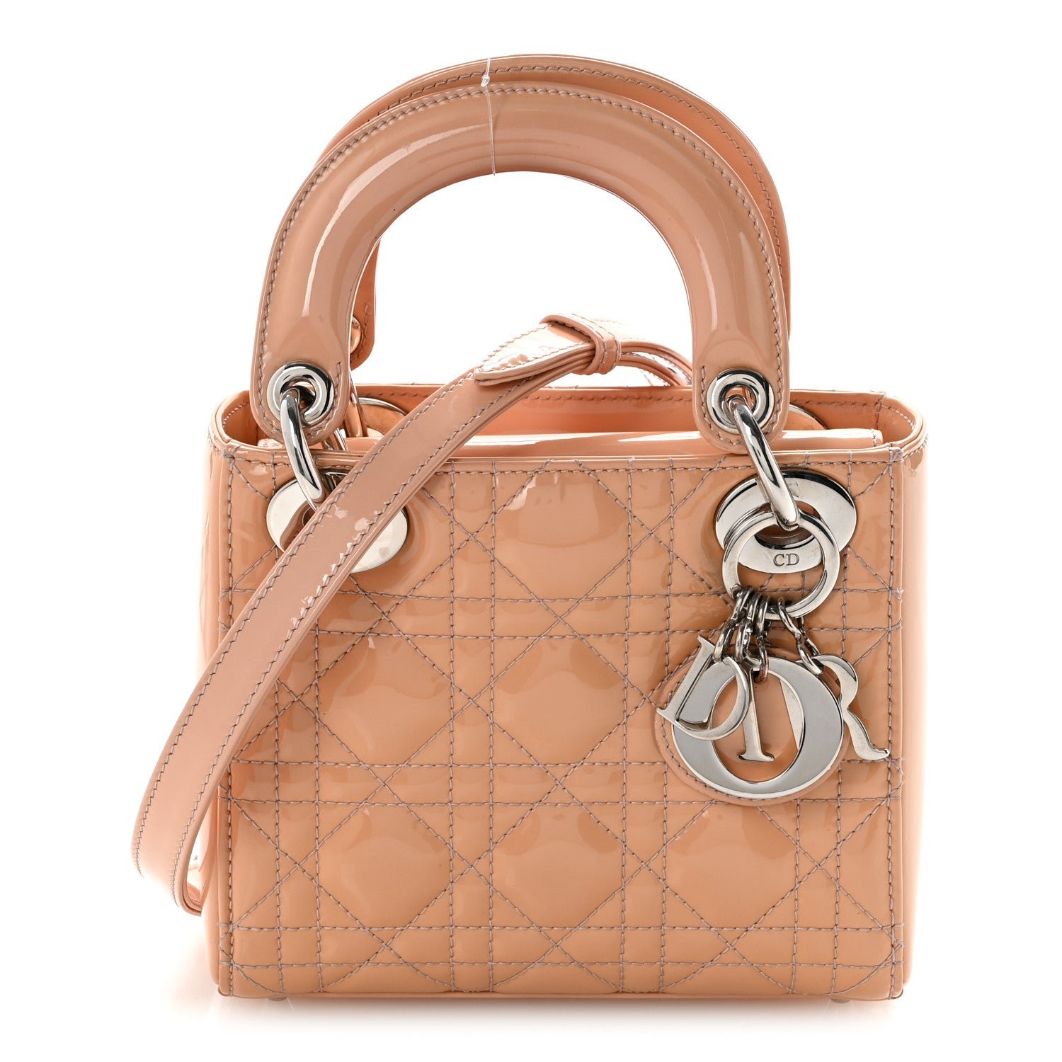 Christian Dior Patent Cannage Mini Lady Dior Rose Clair