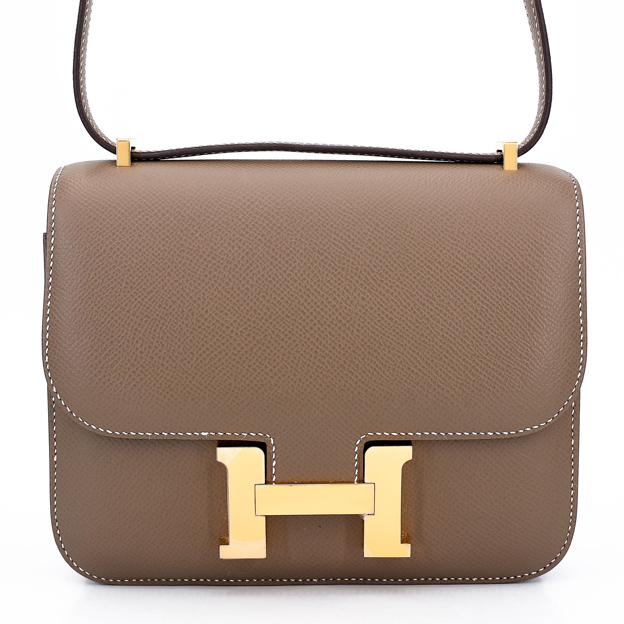 Hermes Excellent ( Rank SA ) HERMÈS Constance Mini Etoupe (18) Epsom Gold hardware Y (2020)