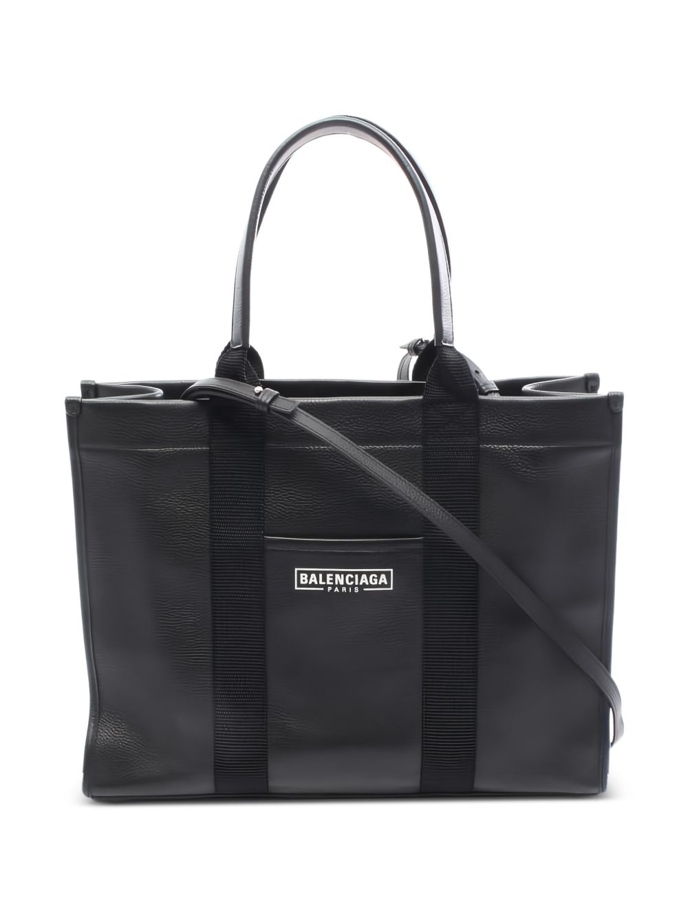 2000s hardware leather tote bag