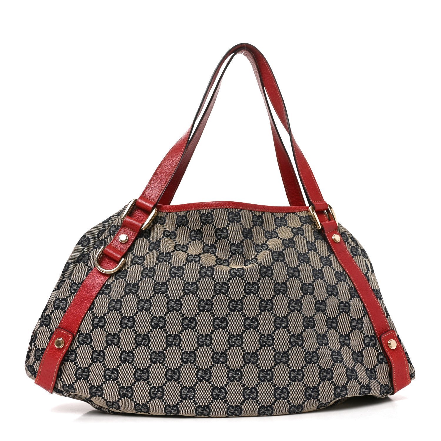 Gucci Monogram Medium Abbey Shoulder Bag Navy Red
