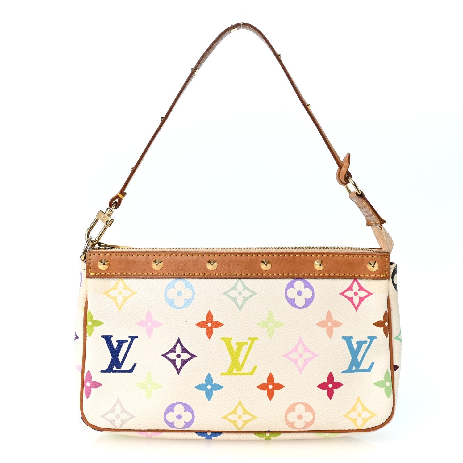 Louis Vuitton Monogram Multicolor Pochette Accessories White