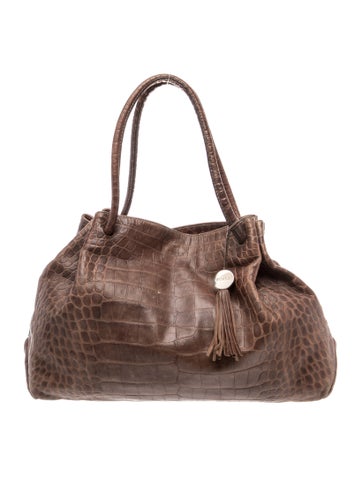 Embossed Leather Shoulder Bag