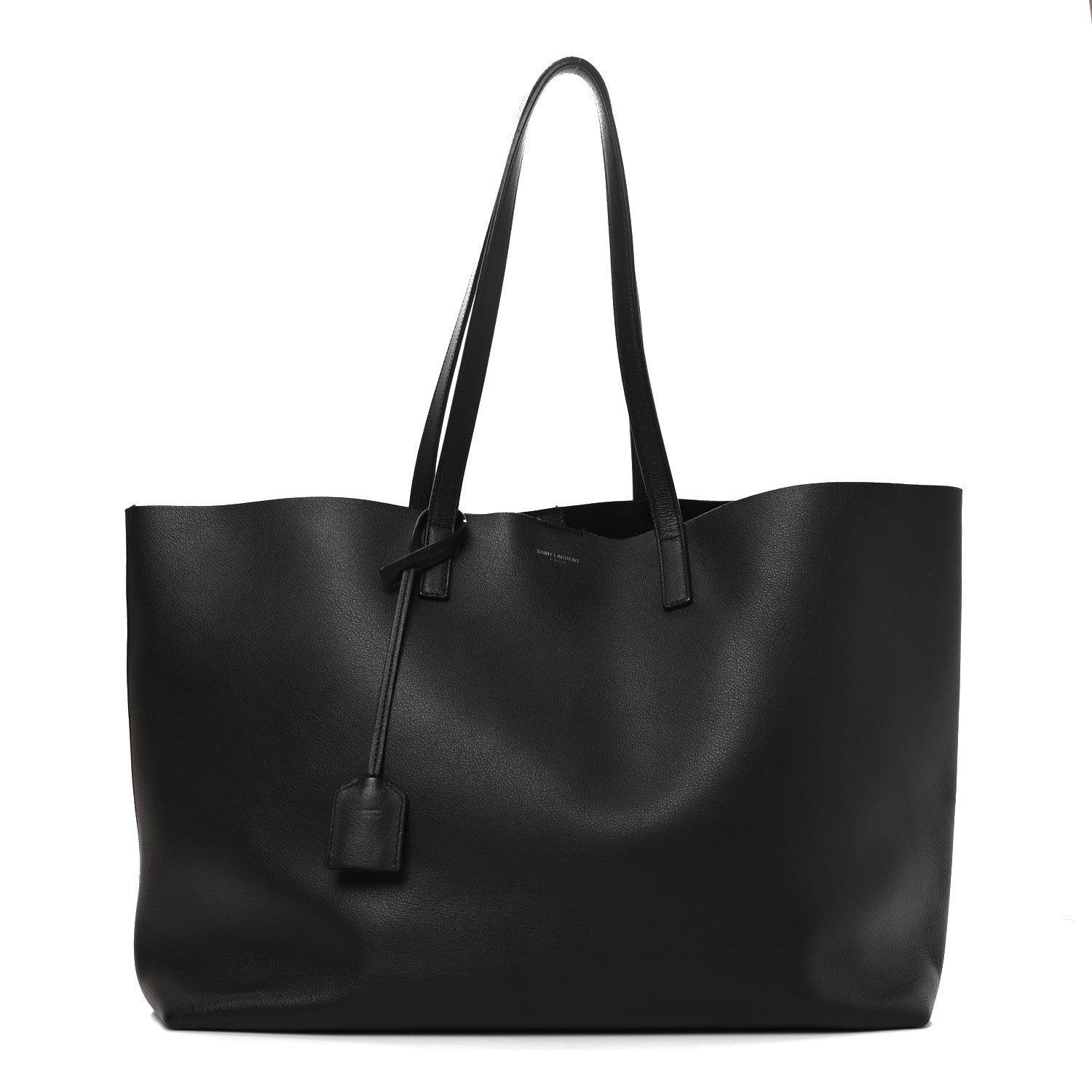 Saint Laurent Calfskin Large Shopping Tote Black