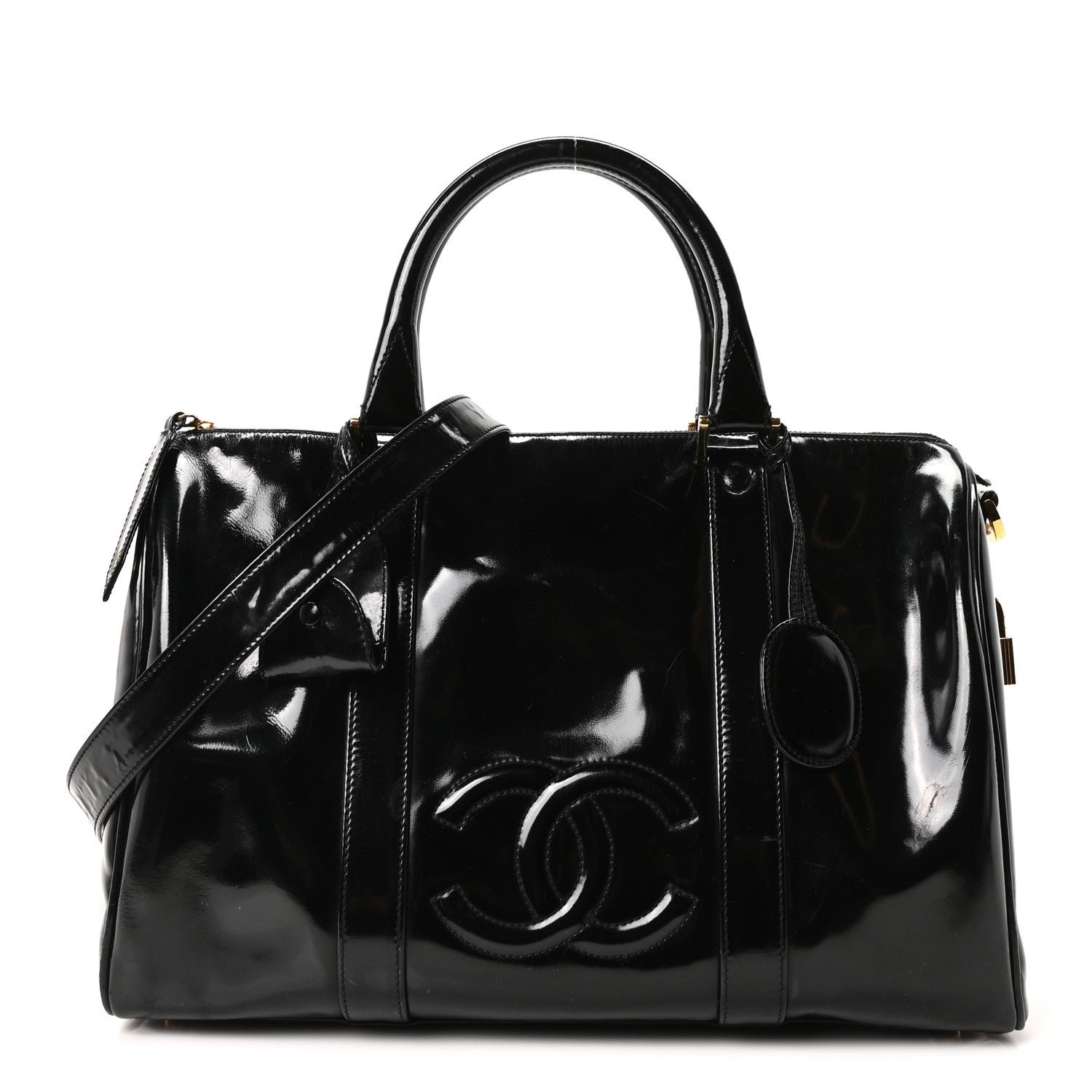 Chanel Patent Timeless CC Duffel Bag Black