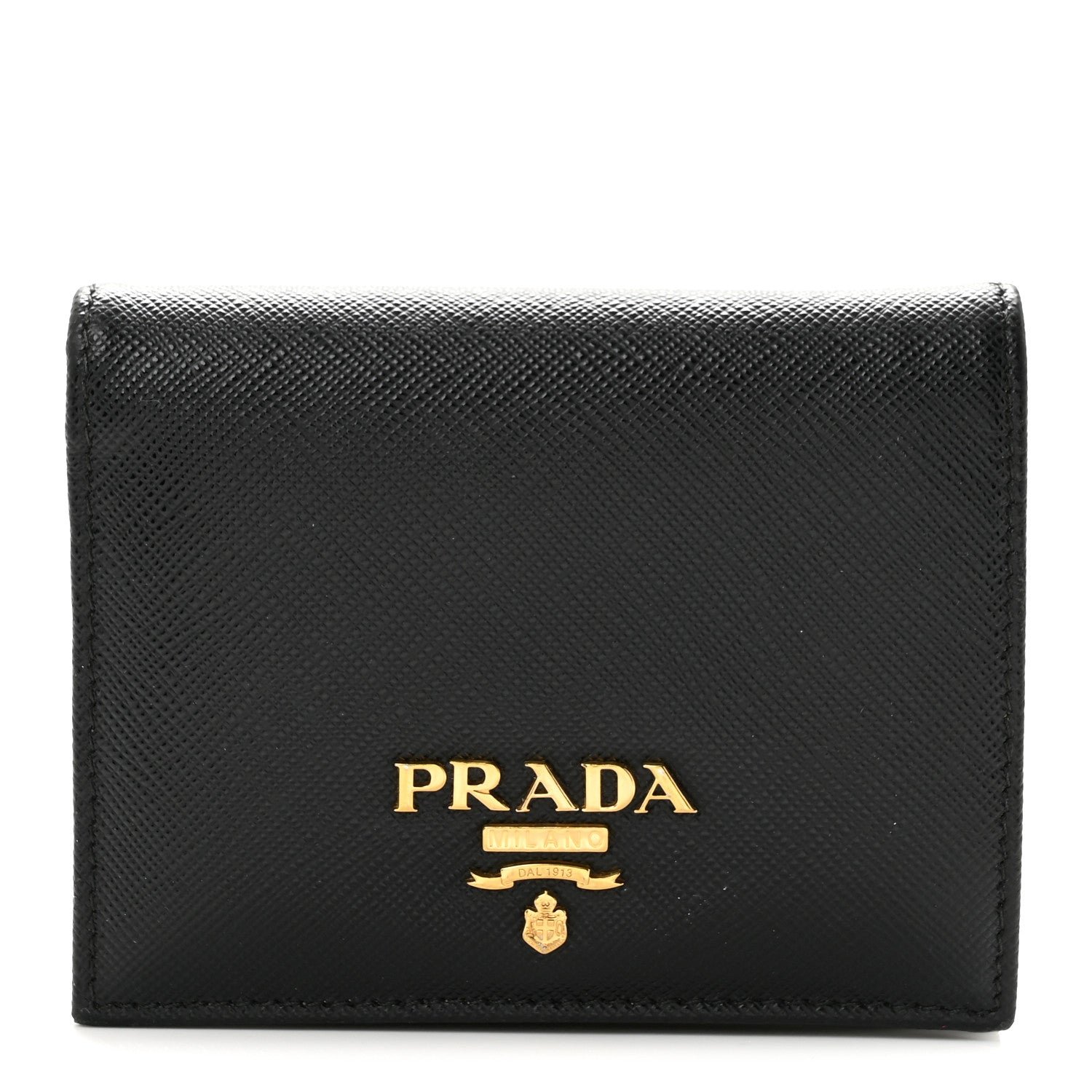 Prada Saffiano Metal Bi-Fold Wallet  Black