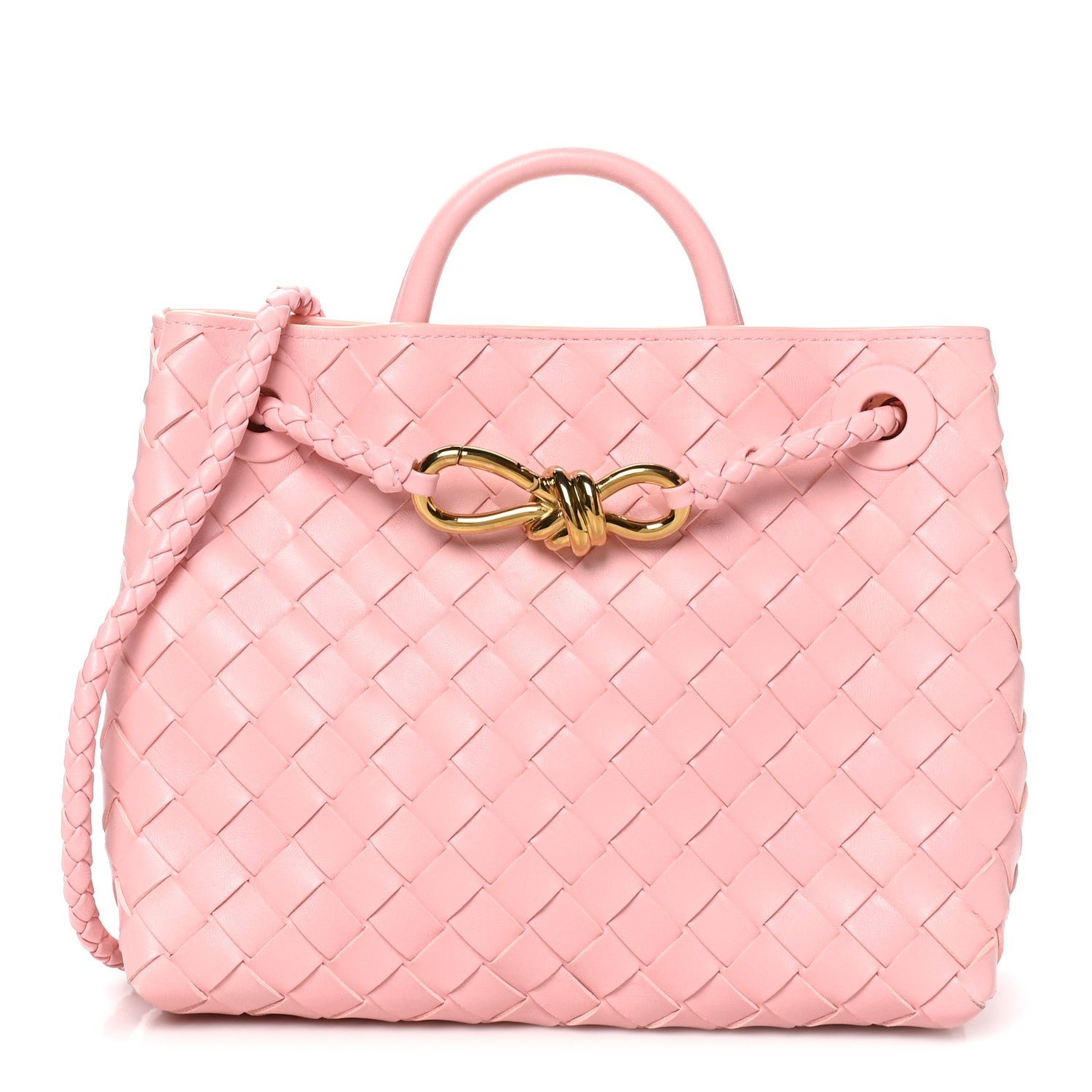 Bottega Veneta Bottega Veneta Nappa Intrecciato Small Andiamo Shoulder Bag Blush
