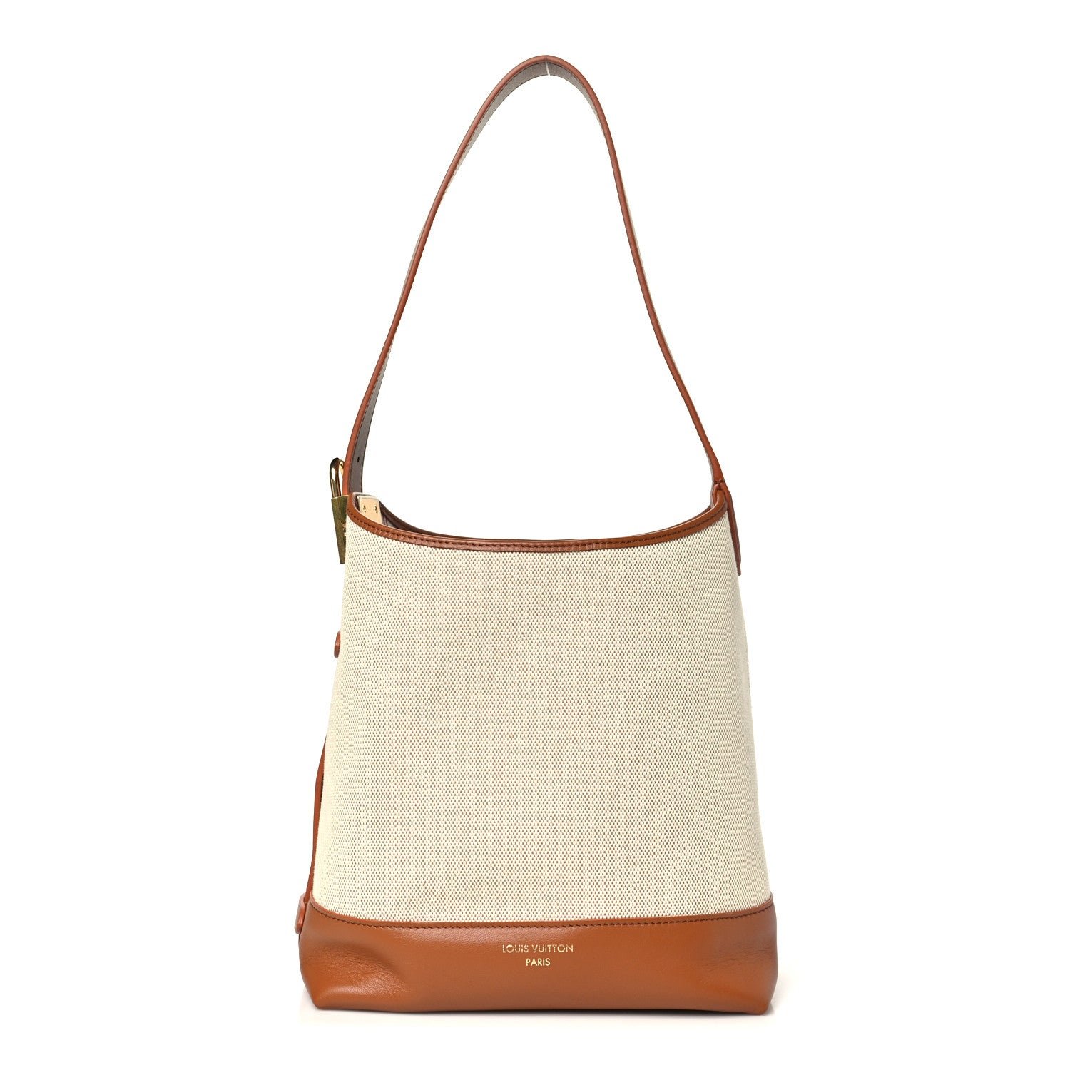 Louis Vuitton Canvas Calfskin Low Key Hobo PM Ecru Cognac