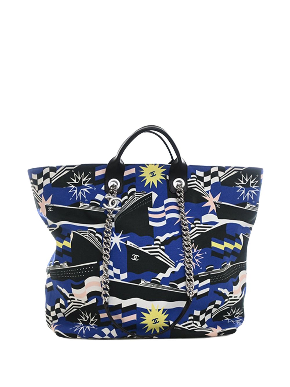 2019 Large Canvas La Pausa Bay Shopping Tote satchel