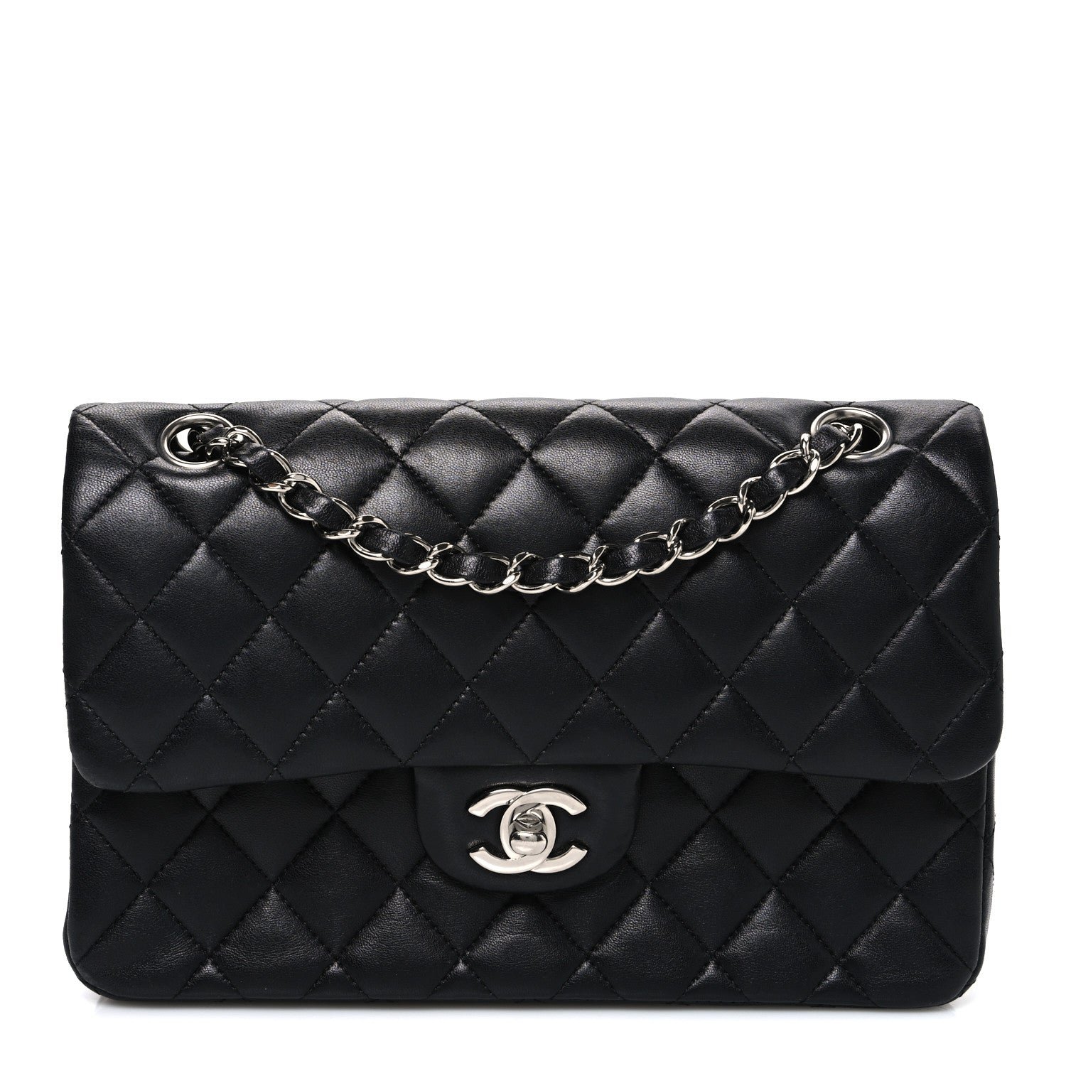 Chanel Lambskin Quilted Small Double Flap Black