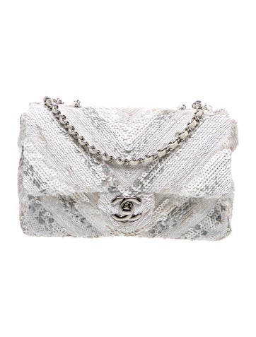 Chevron Sequins Mini Flap Bag