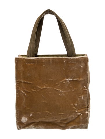 Prada Enameled Metal Triangle Backpack