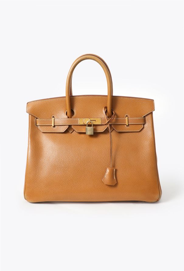Hermes Beautifully Patinaed '90s Gold Birkin 35