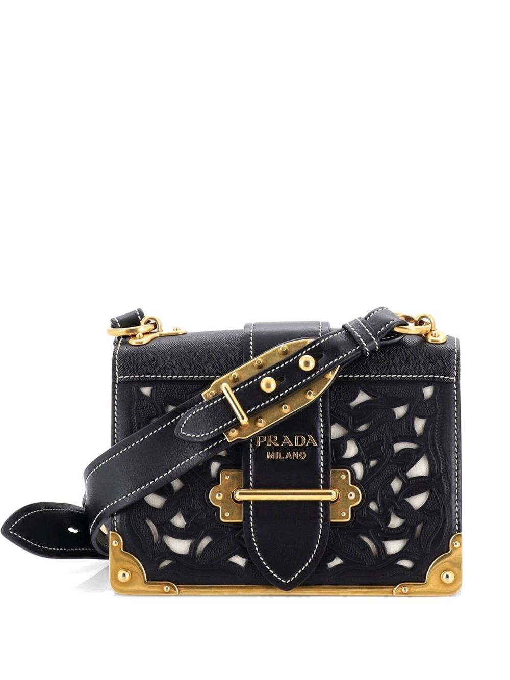 Cahier Studded Laser Cut Leather Small crossbody bag
