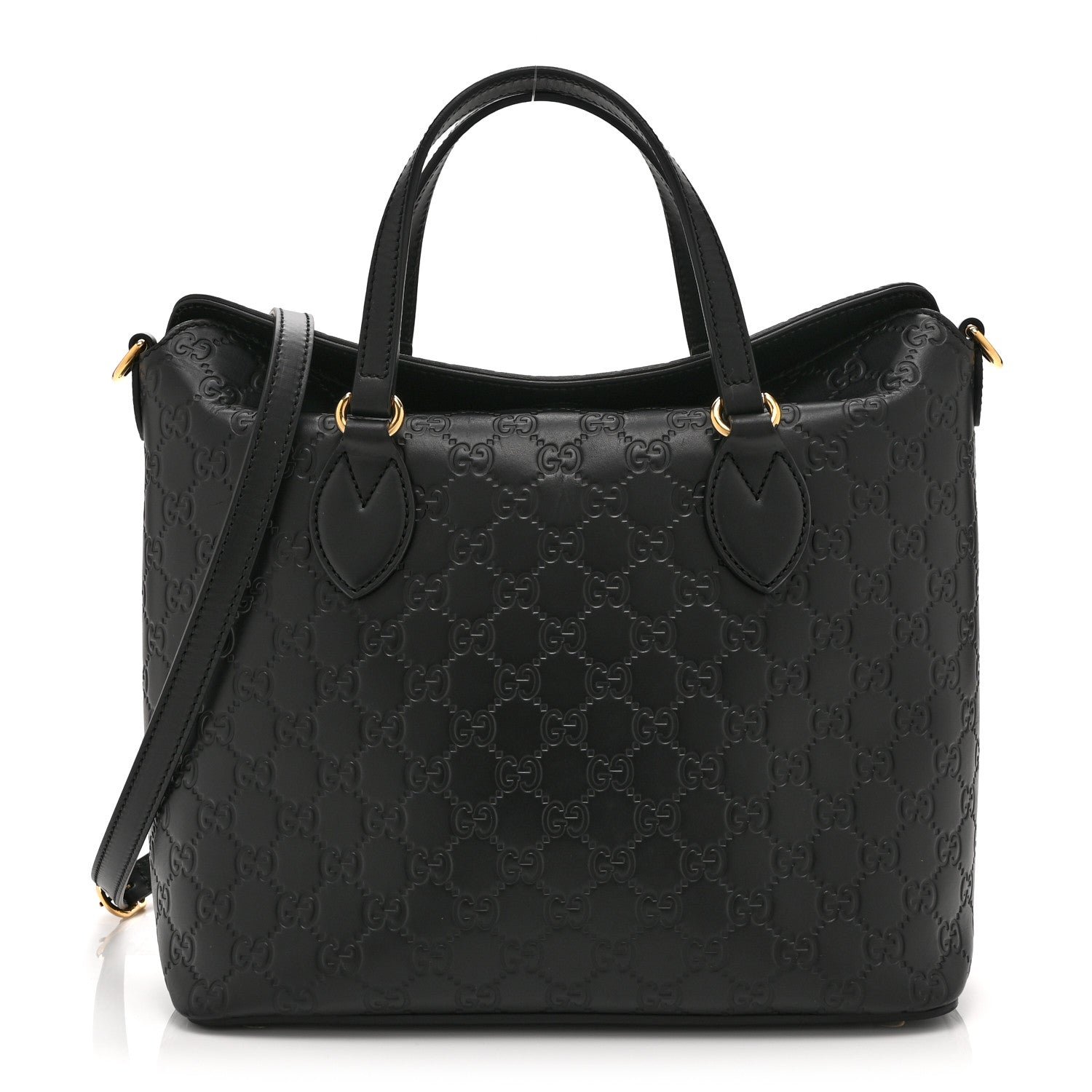 Gucci Guccissima Linea A Foldover Tote Black