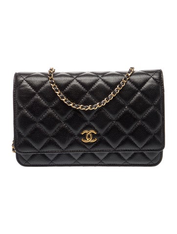 Quilted Caviar Miss Coco Wallet On Chain