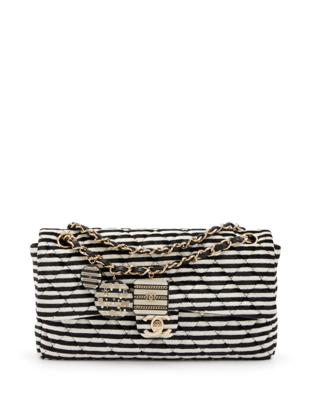 2006 Classic Flap striped shoulder bag