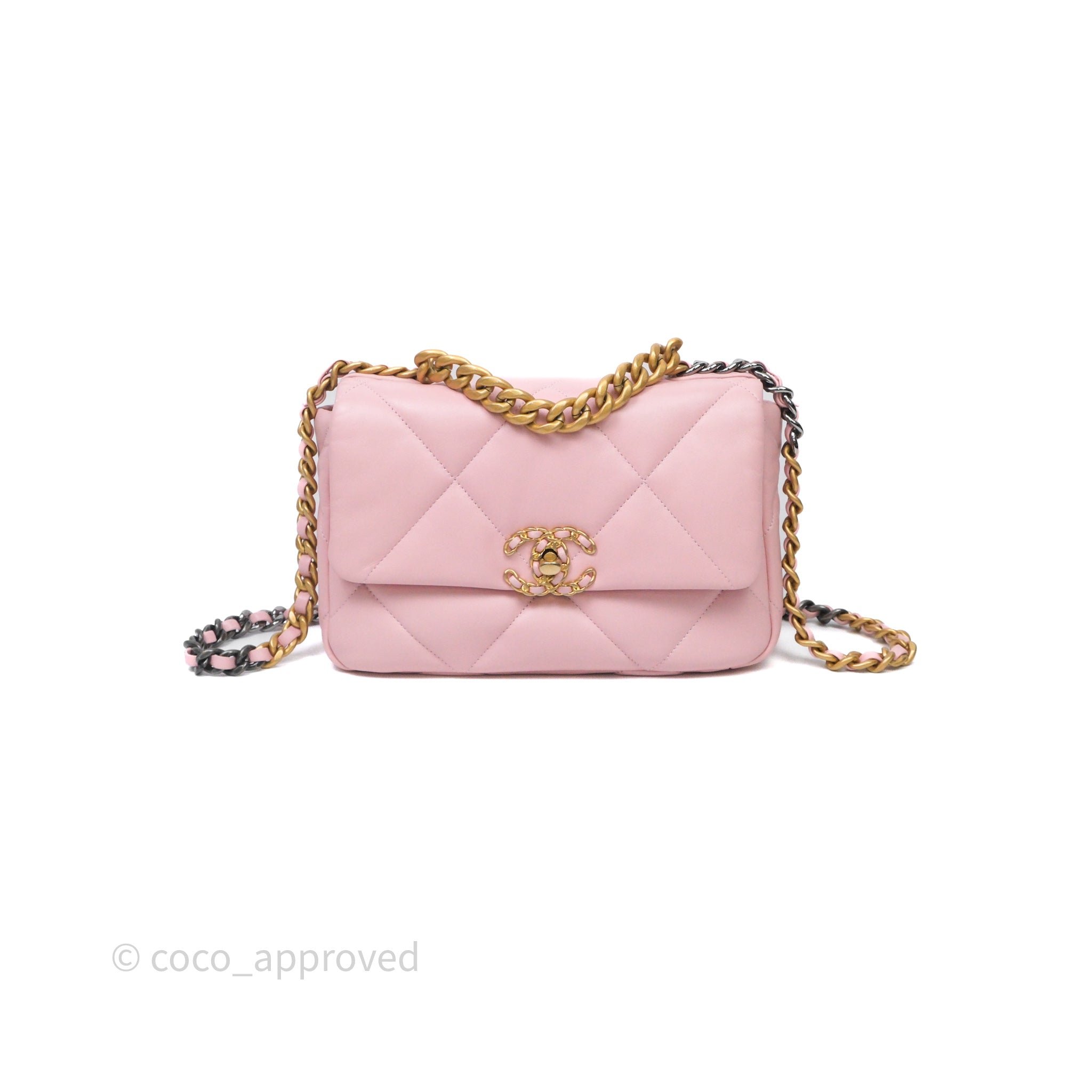 Chanel 19 Small Pink Lambskin Mixed Hardware