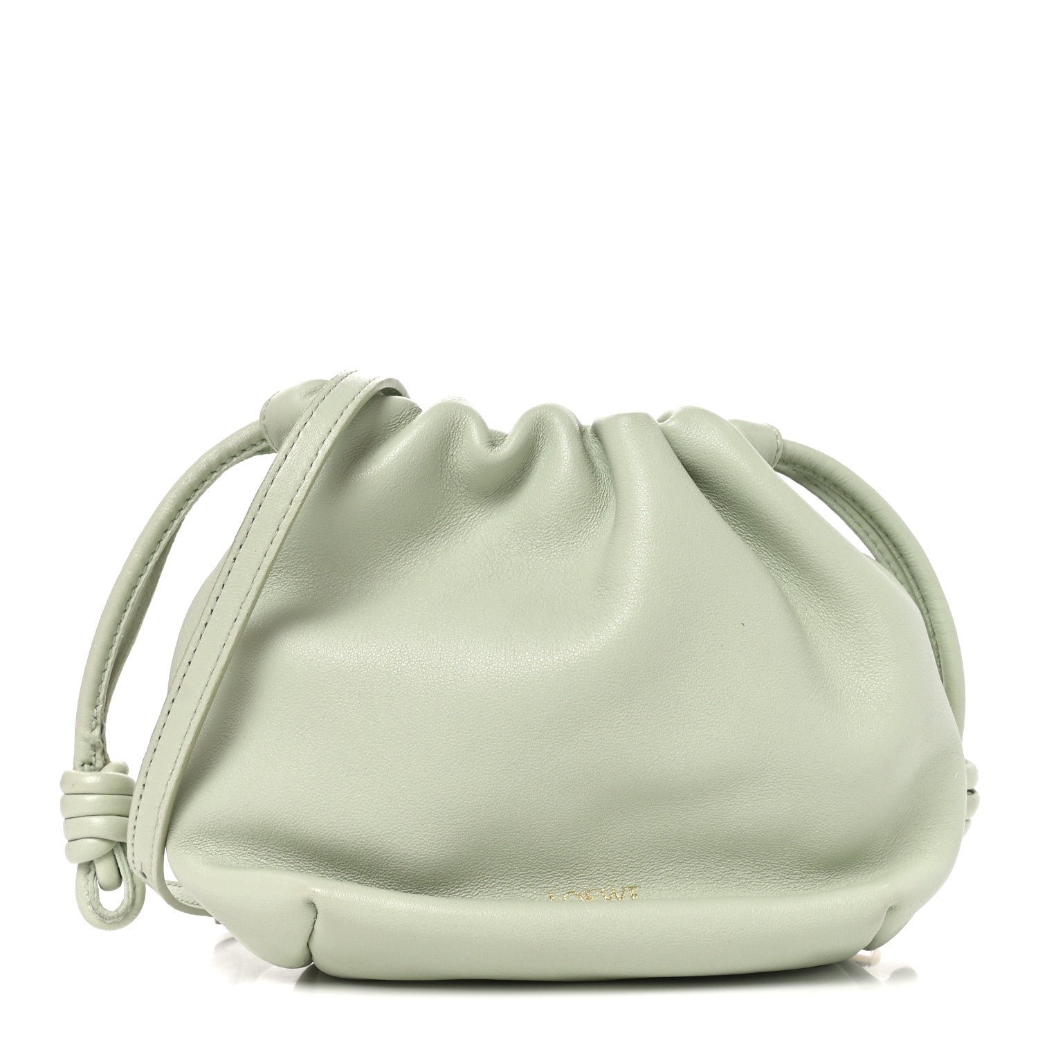 Loewe Mellow Nappa Donut Chain Mini Flamenco Knot Clutch Spring Jade