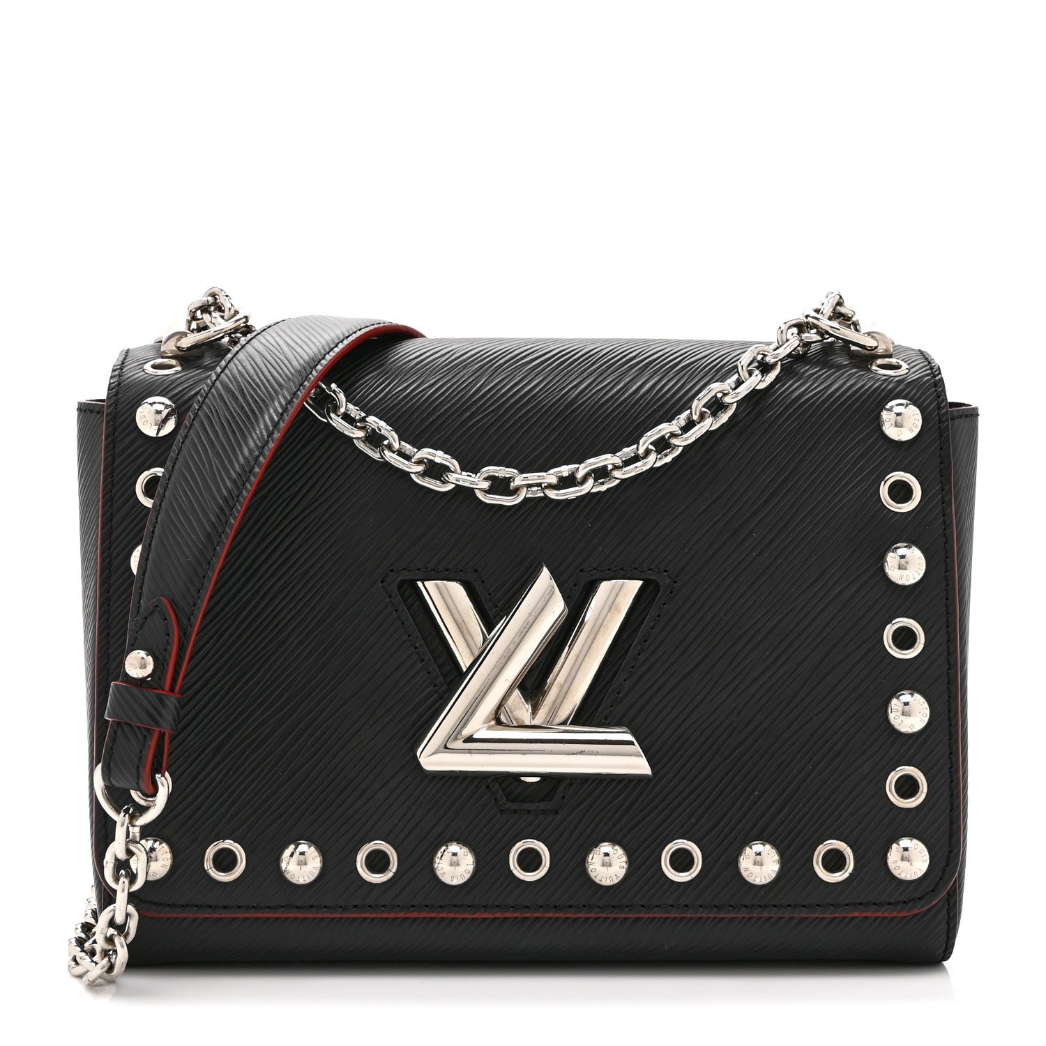 Louis Vuitton Epi Studded Twist Shoulder Bag MM Black