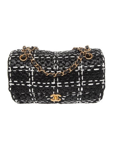2023 Medium Tweedy Raffia Flap Bag