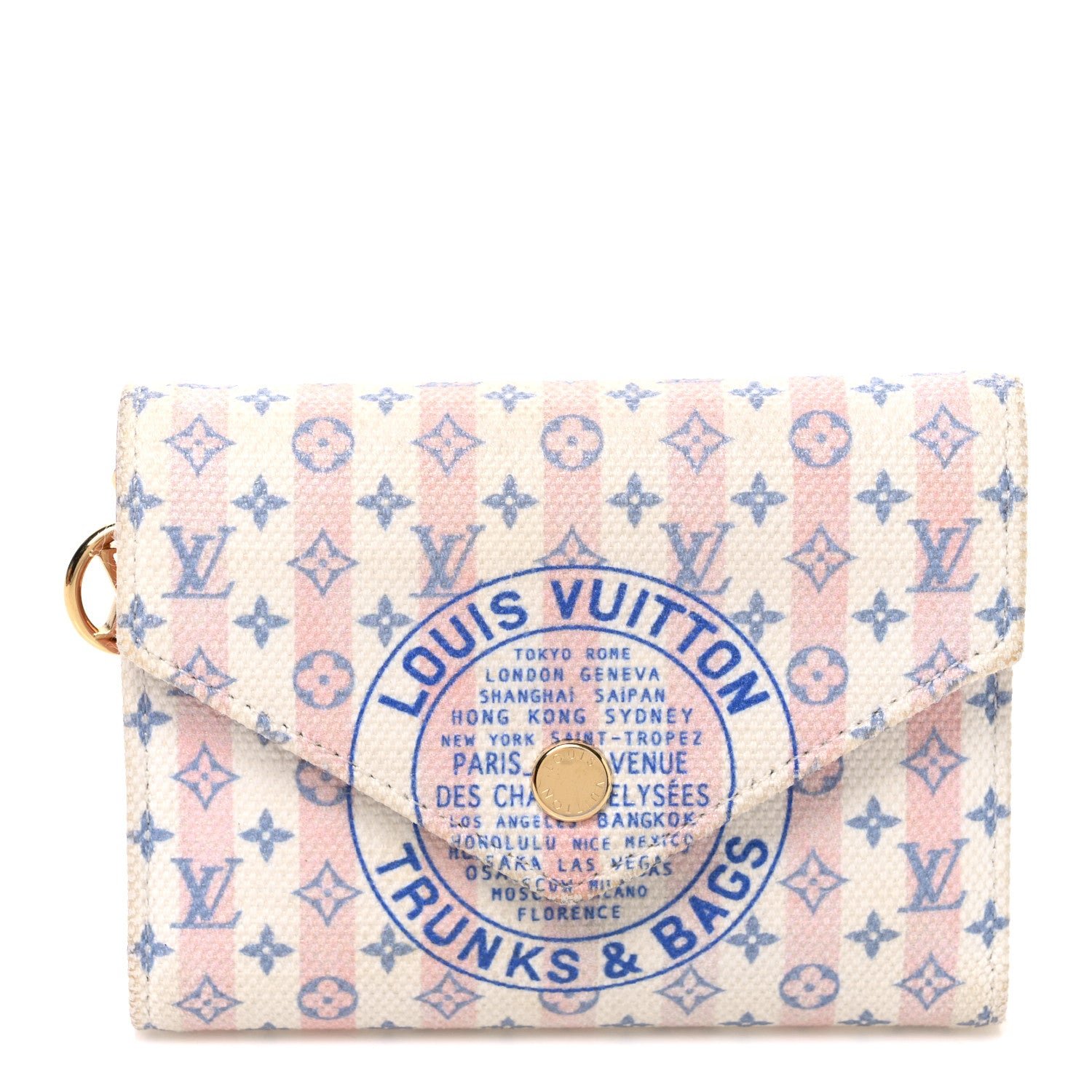 Louis Vuitton Minigram LV Stamp Victorine Wallet Blue