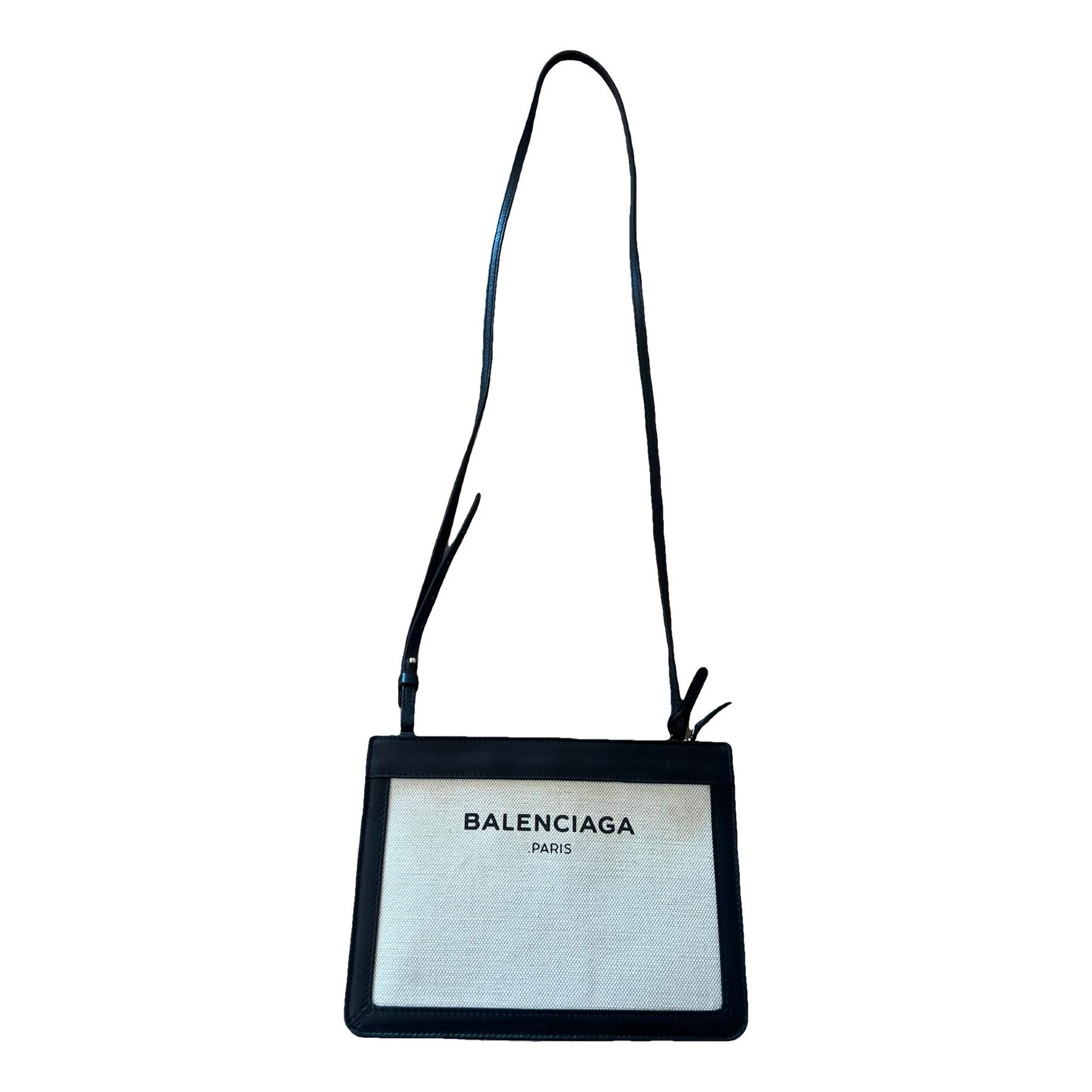Balenciaga Navy cabas cloth crossbody bag